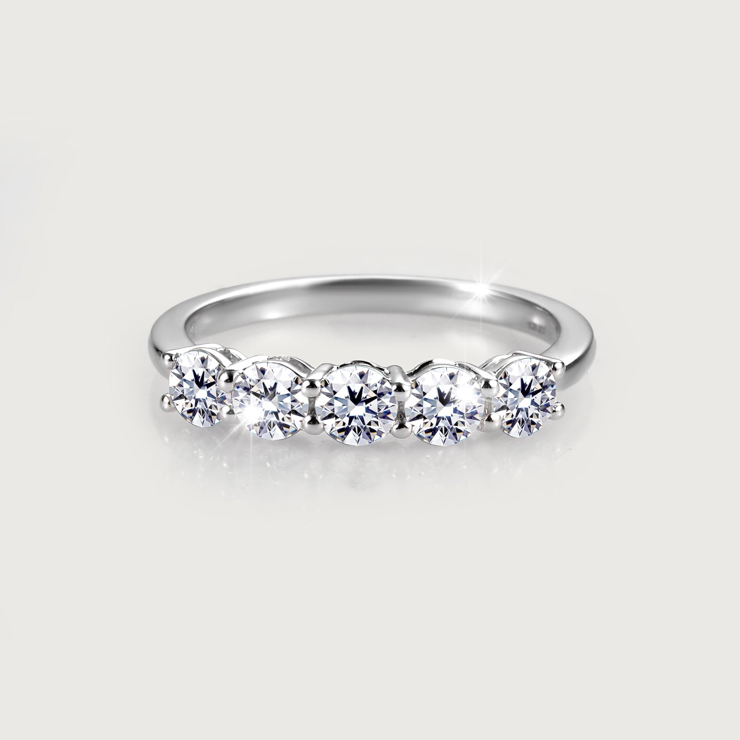 Versa Certified Lab Grown Diamond Five Stone Platinum Engagement Ring –  RachelGalley