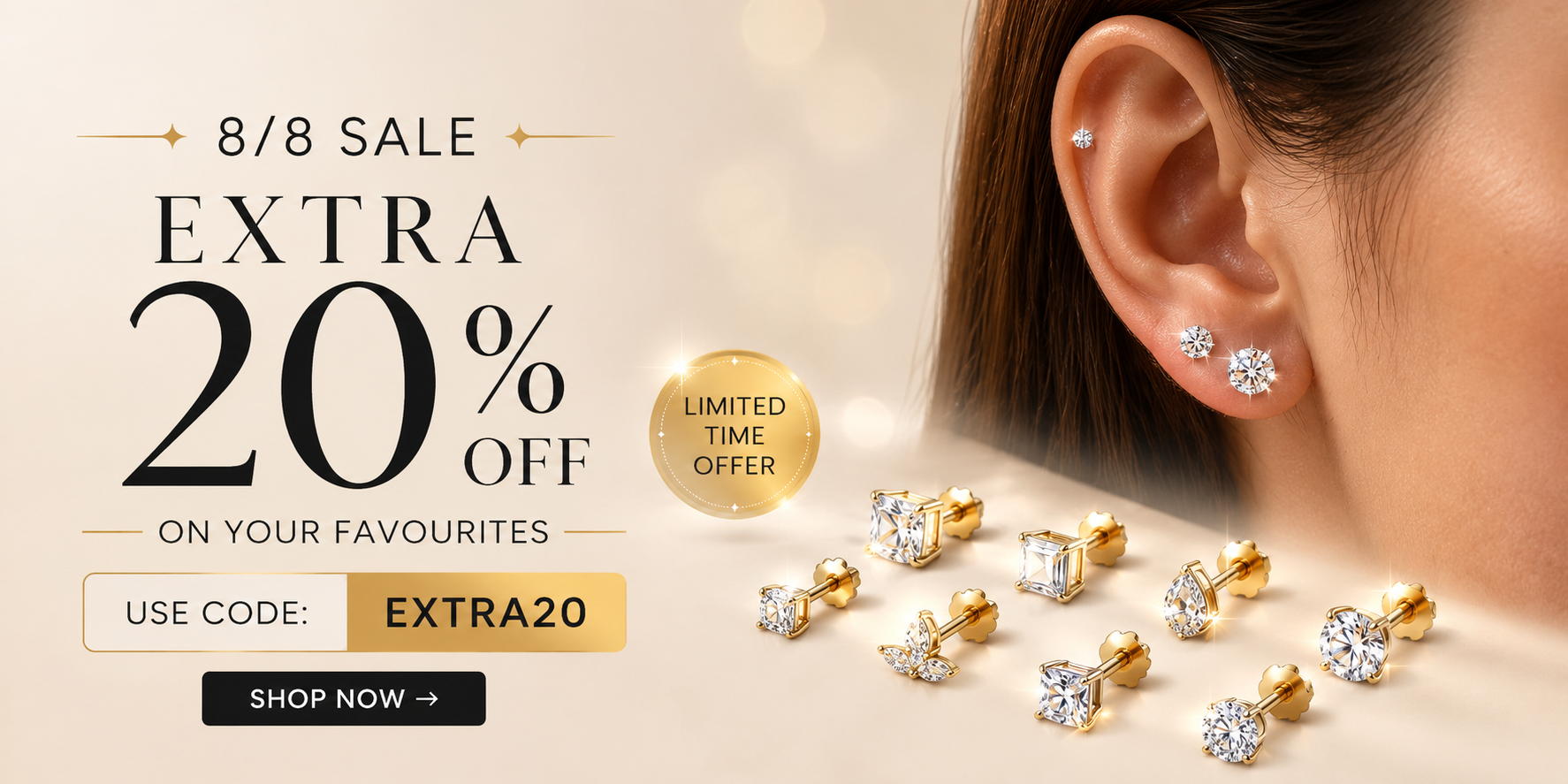 Lab Grown Diamond Sleep Stud Earrings