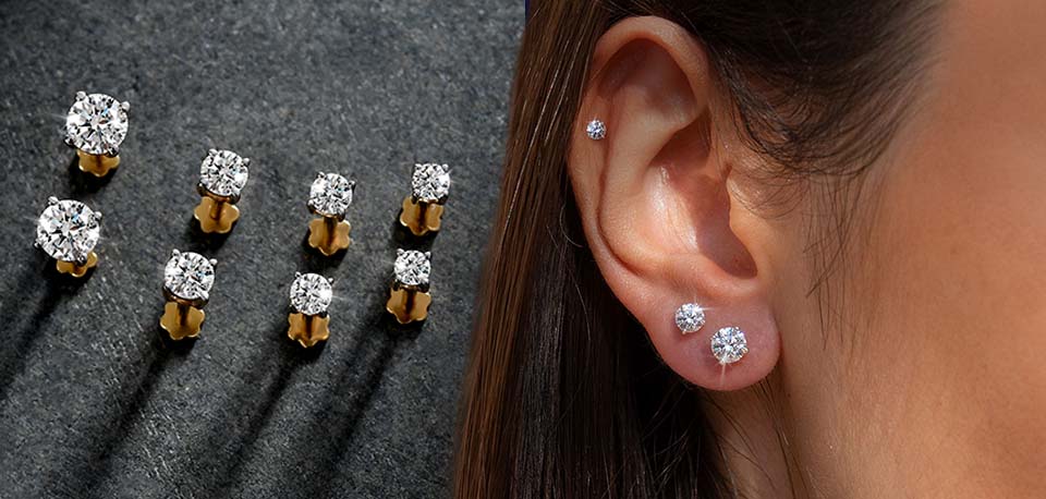 Lab Grown Diamond Sleep Stud Earrings