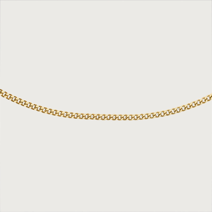 Diamond Cut Curb Link 9K Gold Chain - 18