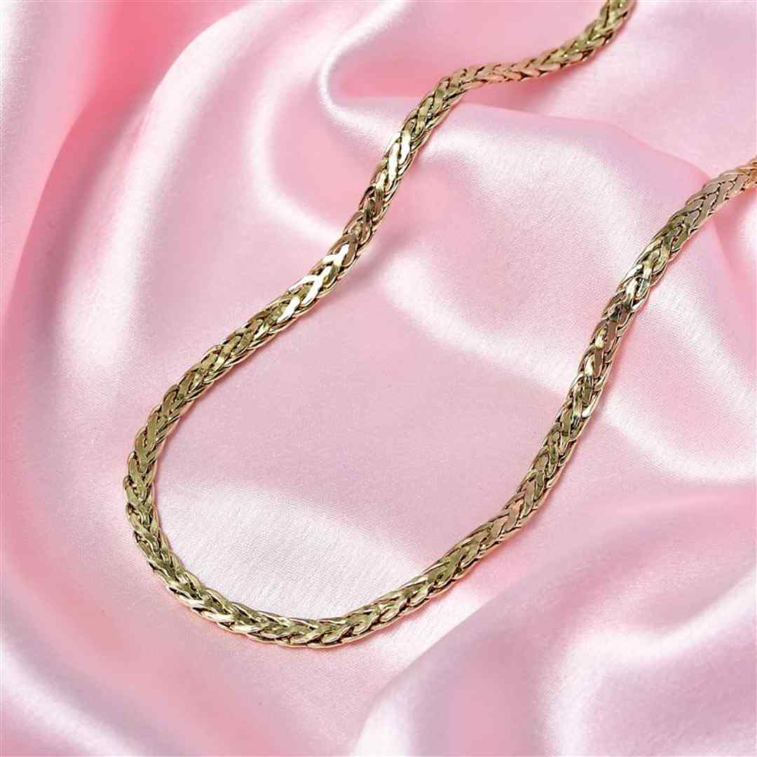 Gold Essential Wheat Chain Bracelet & Necklace