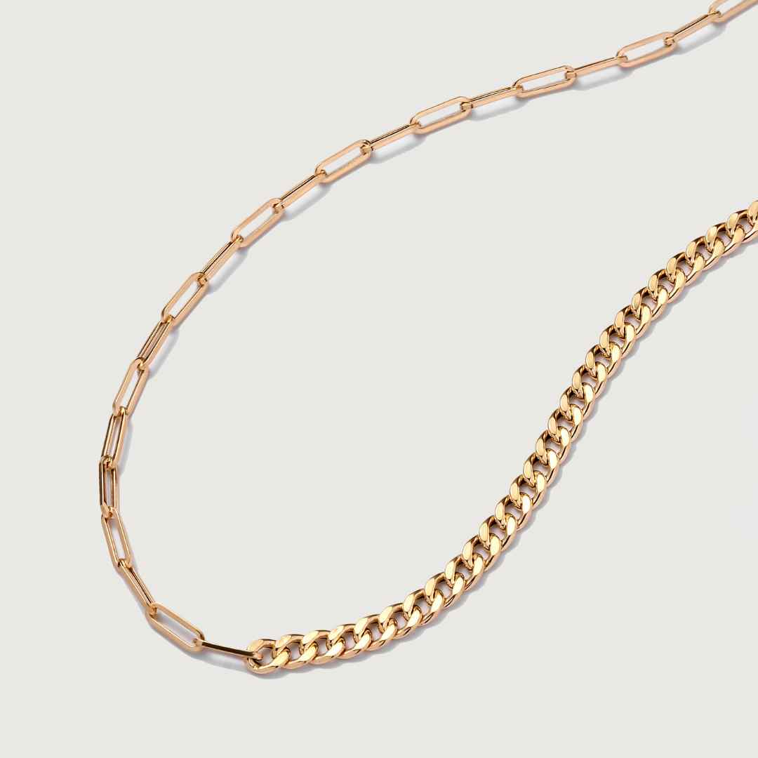 Gold Essential Fusion Chain Necklace & Bracelet