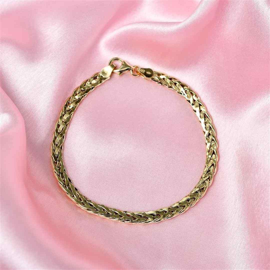 Gold Essential Wheat Chain Bracelet & Necklace