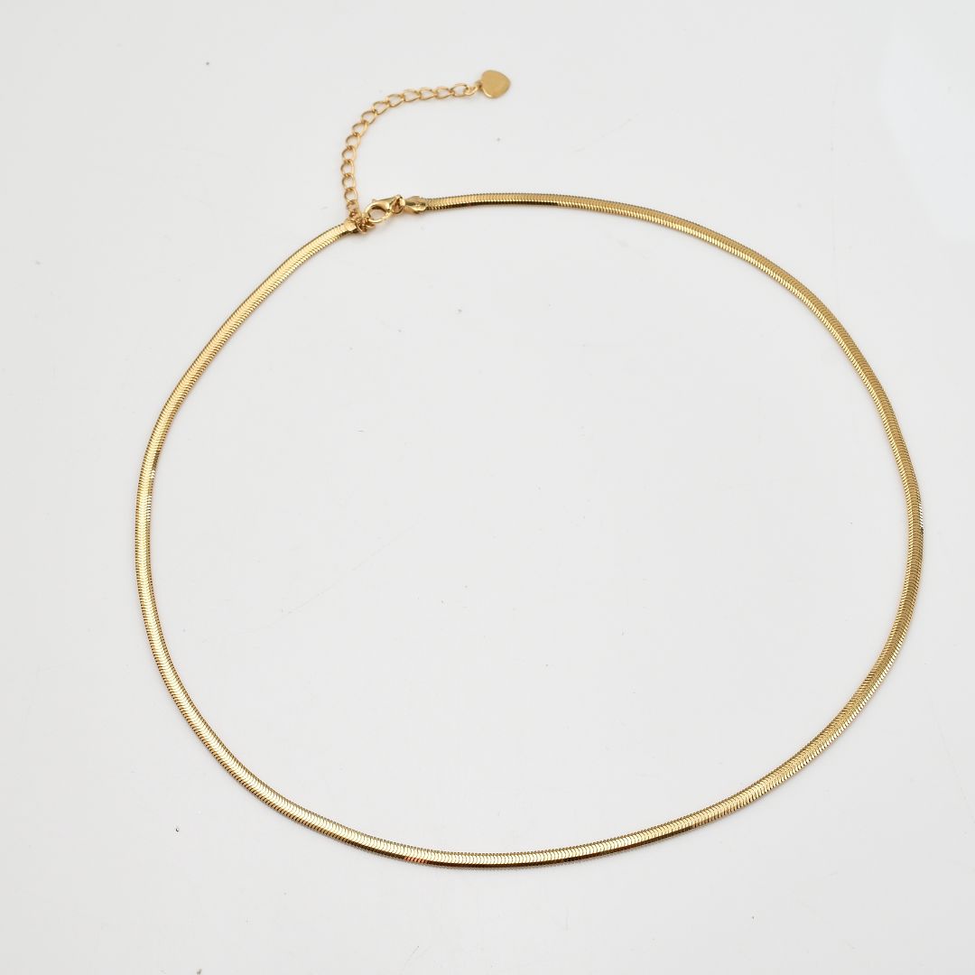 Serpentine Grace Necklace + Ouro Double Bar Bangle in 9K Gold