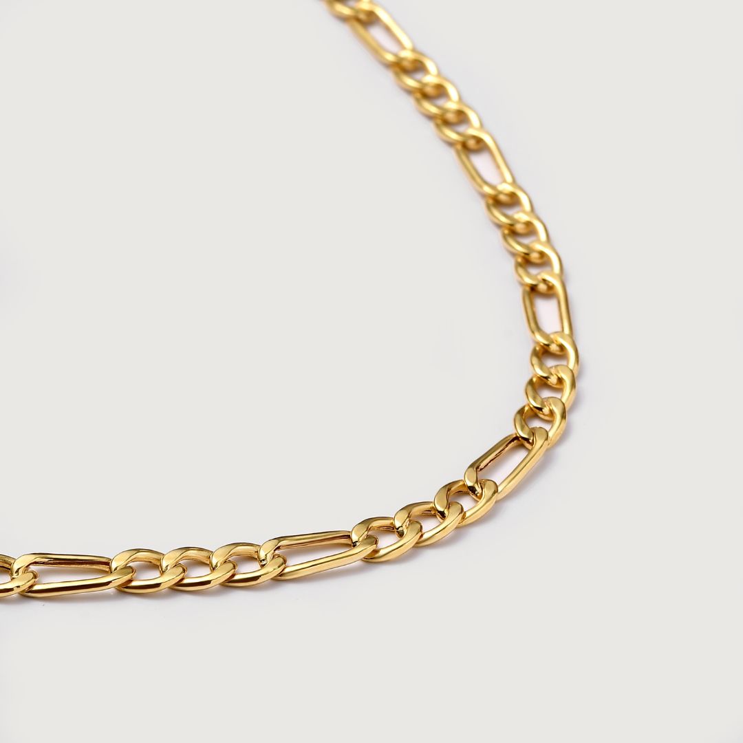 Gold Essential Figaro Gold Chain Necklace