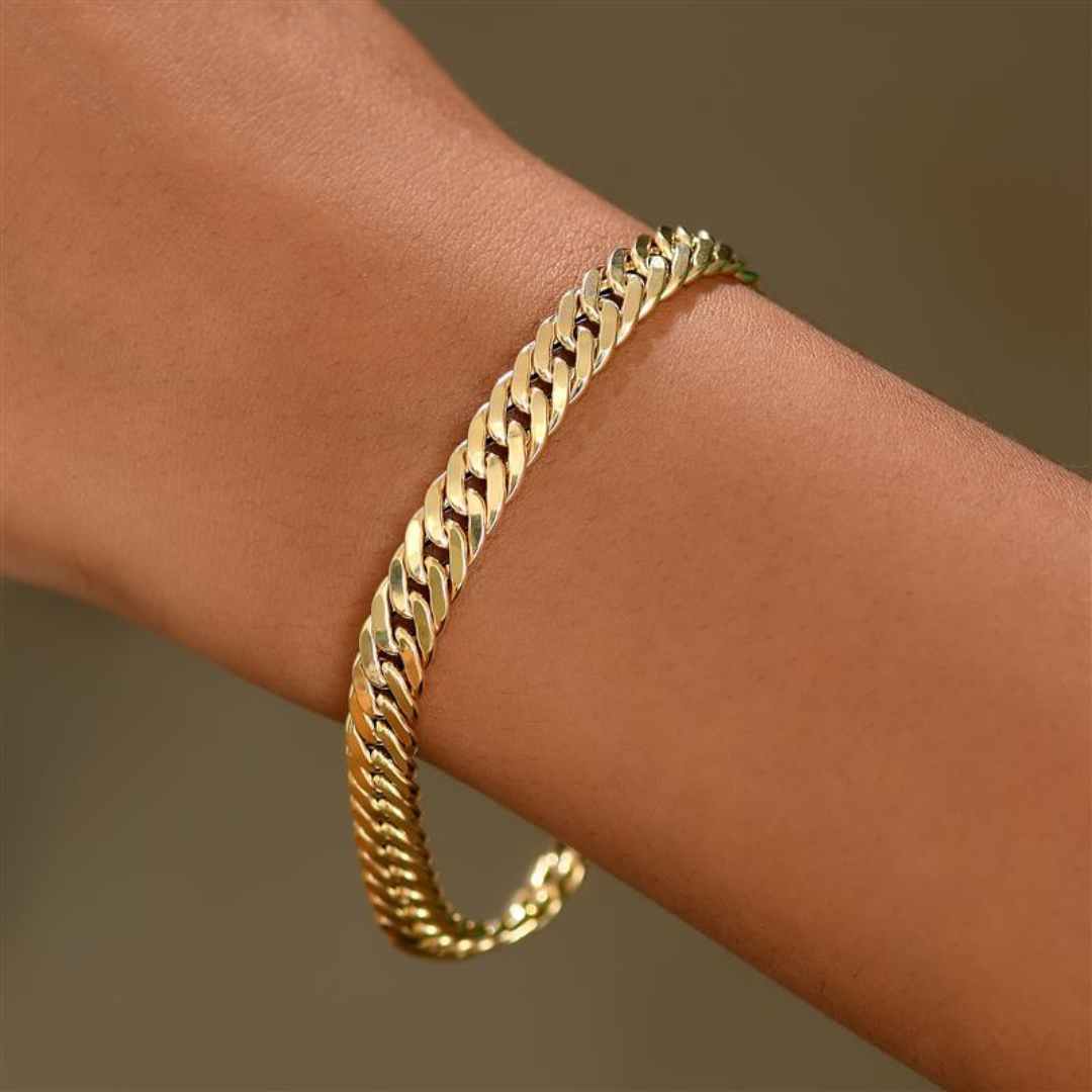 Gold Essential Bold Curb Chain Bracelet & Necklace