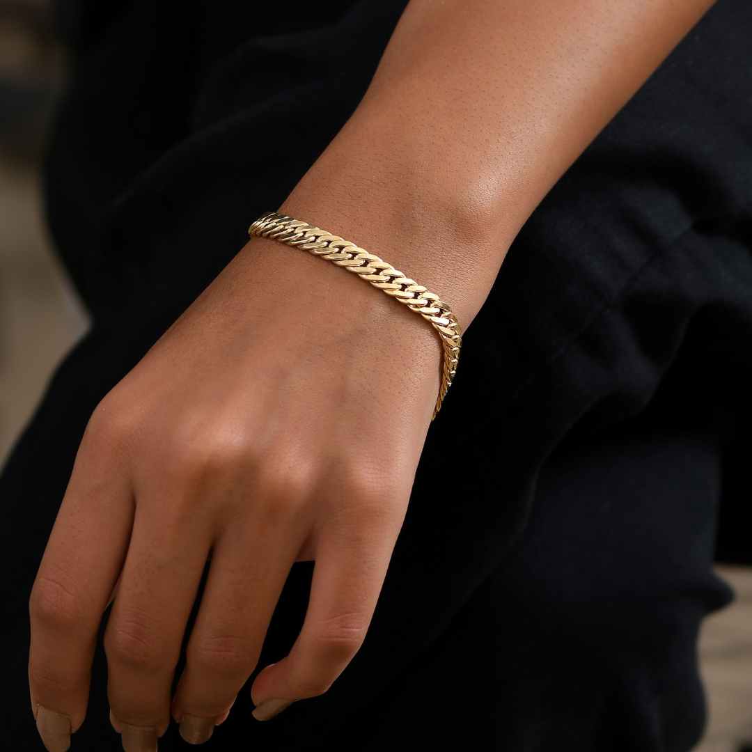 Gold Essential Bold Curb Chain Bracelet & Necklace