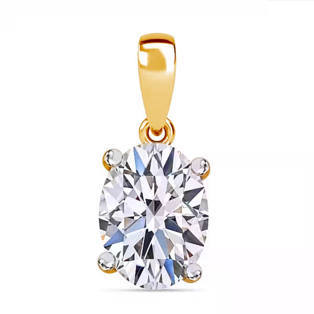 Versa Trinity Lab Grown Diamond Ring + 1 Ct. Lab Grown Diamond Pendant in 9K Gold