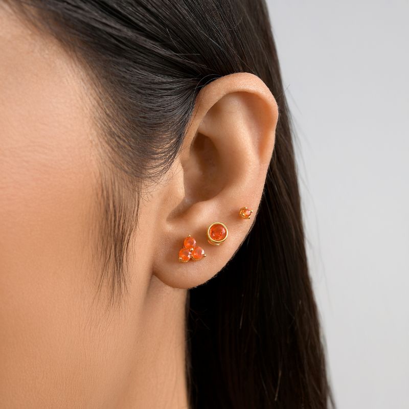 Trinity Birthstone Sleep Stud Earrings + Birthstone Solitaire Sleep Earrings + Birthstone Solitaire Small Sleep Earrings