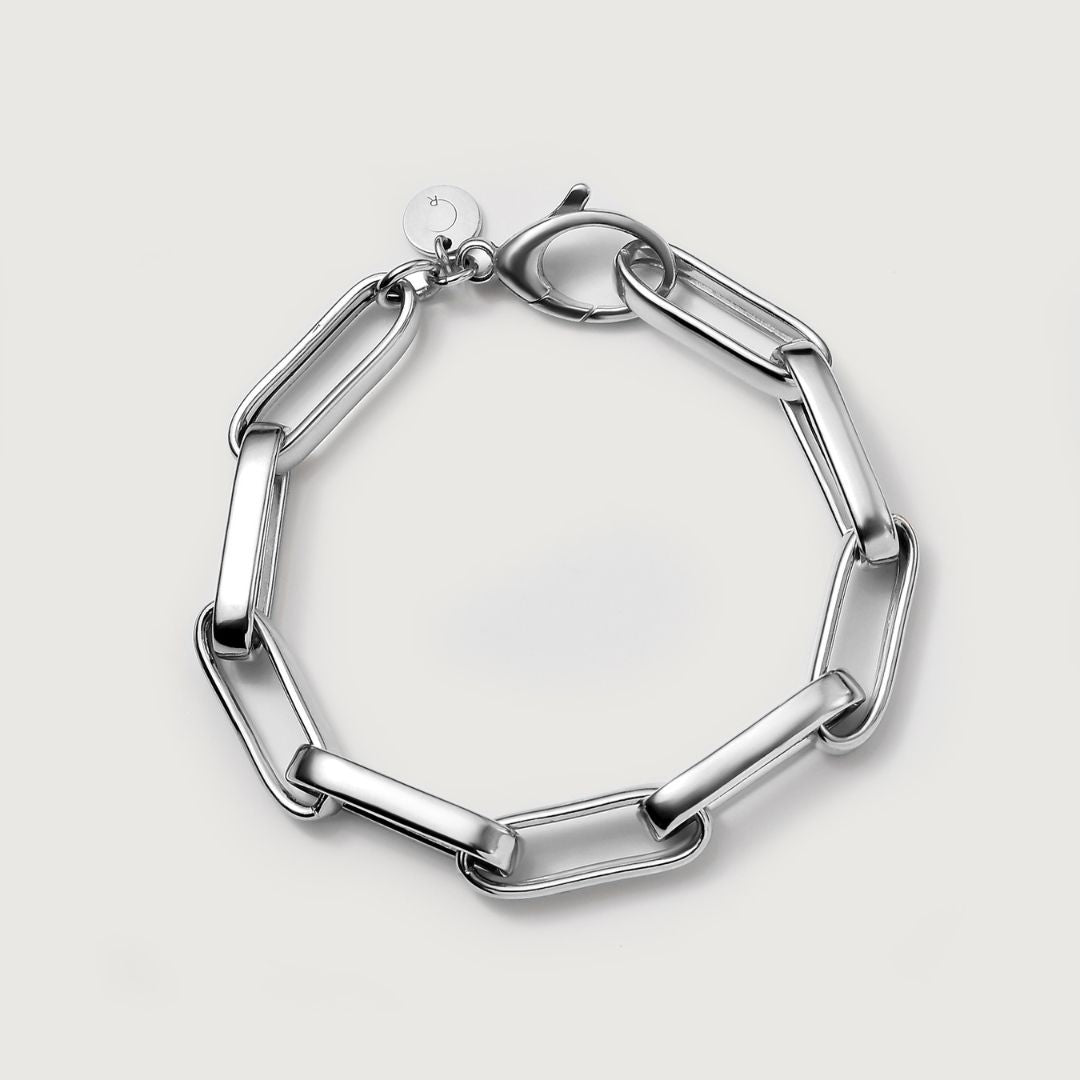 Essential Paperclip Silver Bracelet - Silver / 8 inch - Rachel Galley