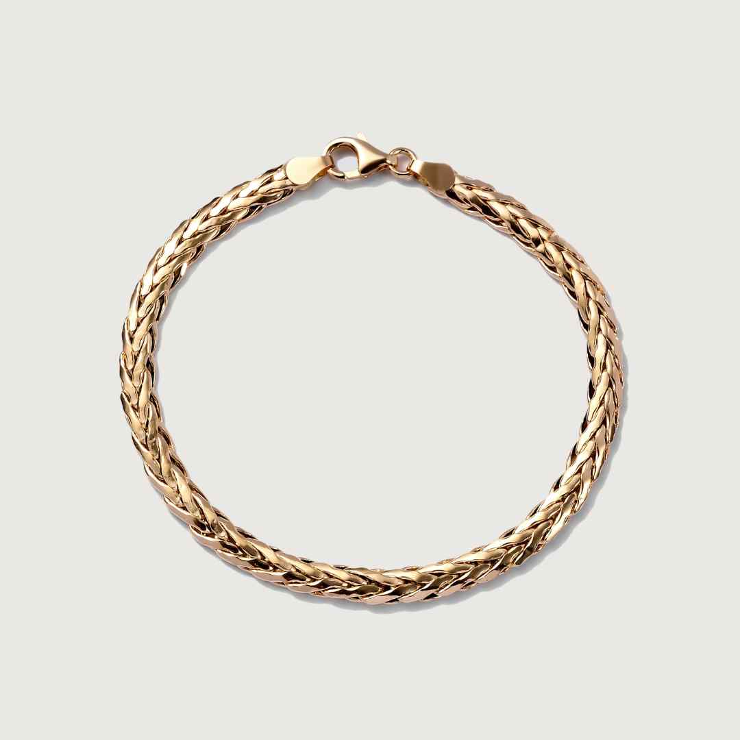 Gold Essential Wheat Chain Bracelet & Necklace