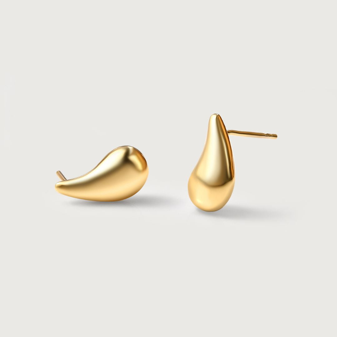 Molto Silver Teardrop Stud - 18K Gold Vermeil - Rachel Galley