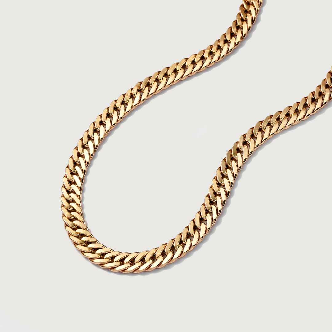 Gold Essential Bold Curb Chain Bracelet & Necklace