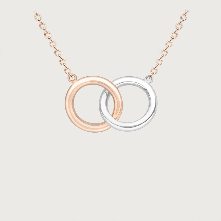 Gold Essential Linked Rings Gold Necklace – RachelGalley