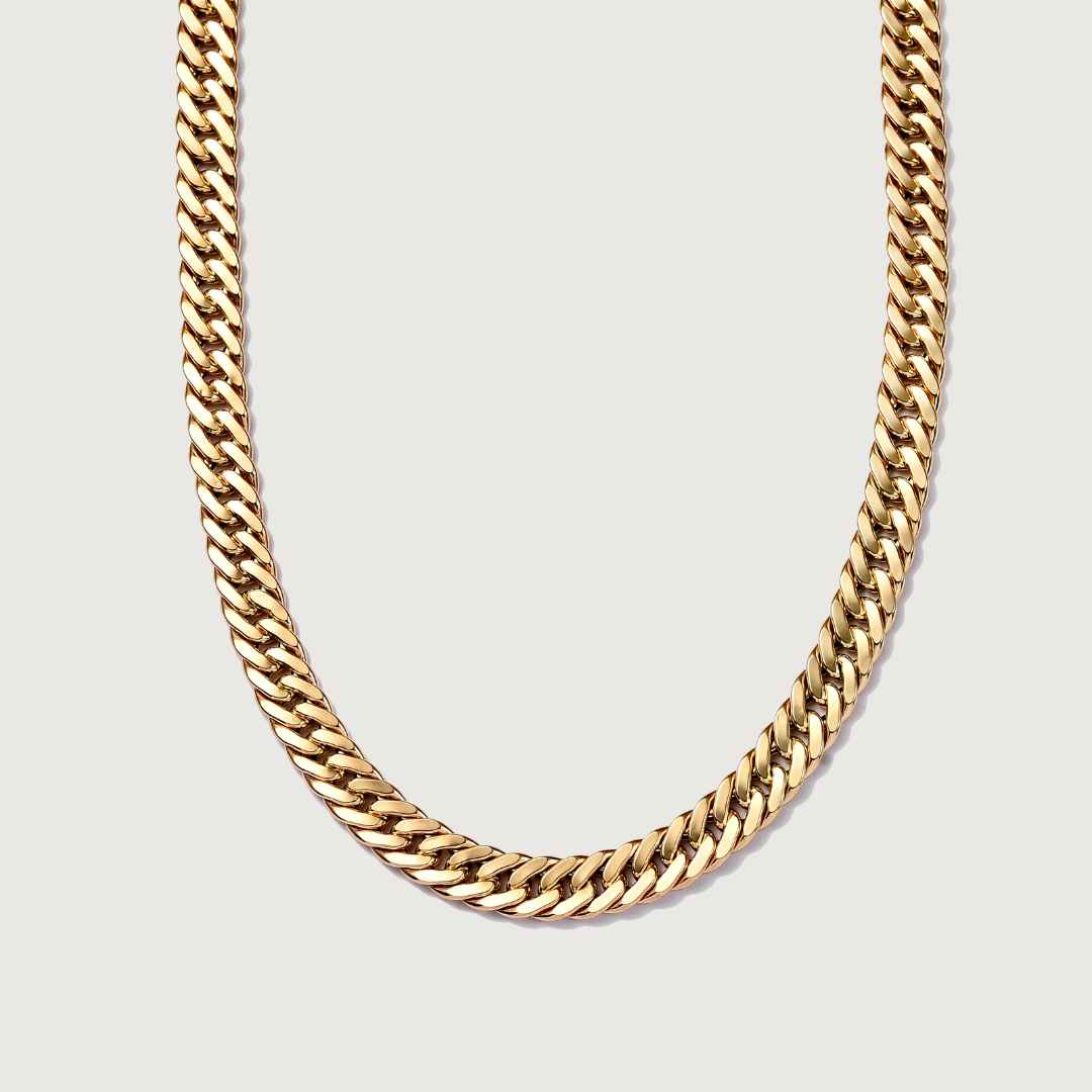 Gold Essential Bold Curb Chain Bracelet & Necklace