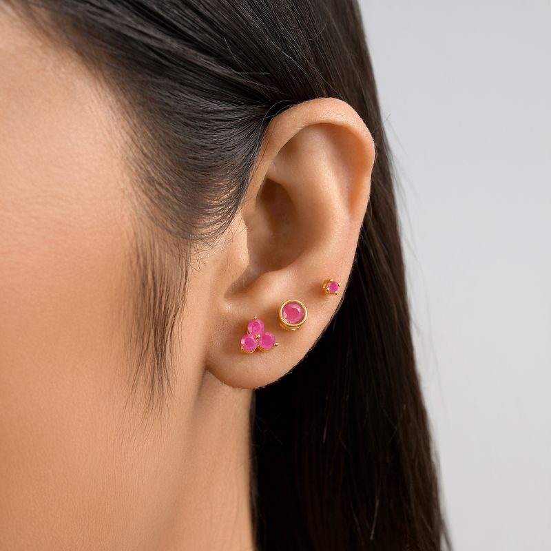 Trinity Birthstone Sleep Stud Earrings + Birthstone Solitaire Sleep Earrings + Birthstone Solitaire Small Sleep Earrings