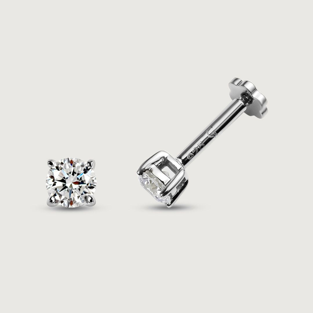 World's First Lab Grown Diamond Sleep Stud Earrings + Embrace Solitaire Lab Grown Diamond Pendant