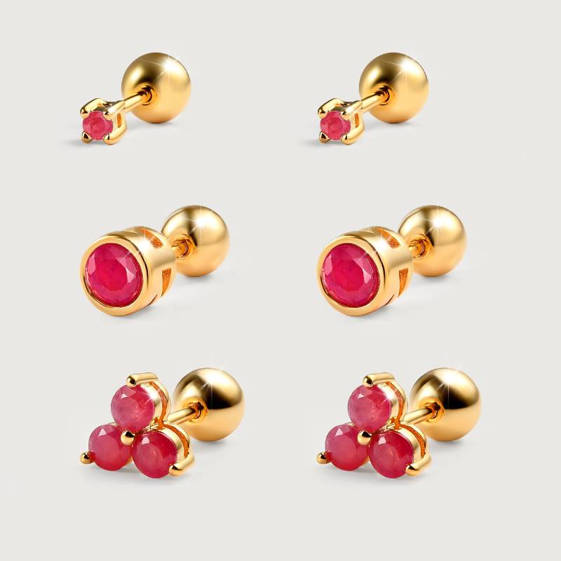 Trinity Birthstone Sleep Stud Earrings + Birthstone Solitaire Sleep Earrings + Birthstone Solitaire Small Sleep Earrings