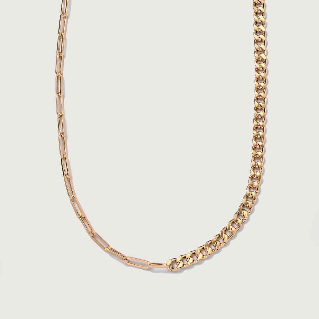 Gold Essential Fusion Chain Necklace & Bracelet