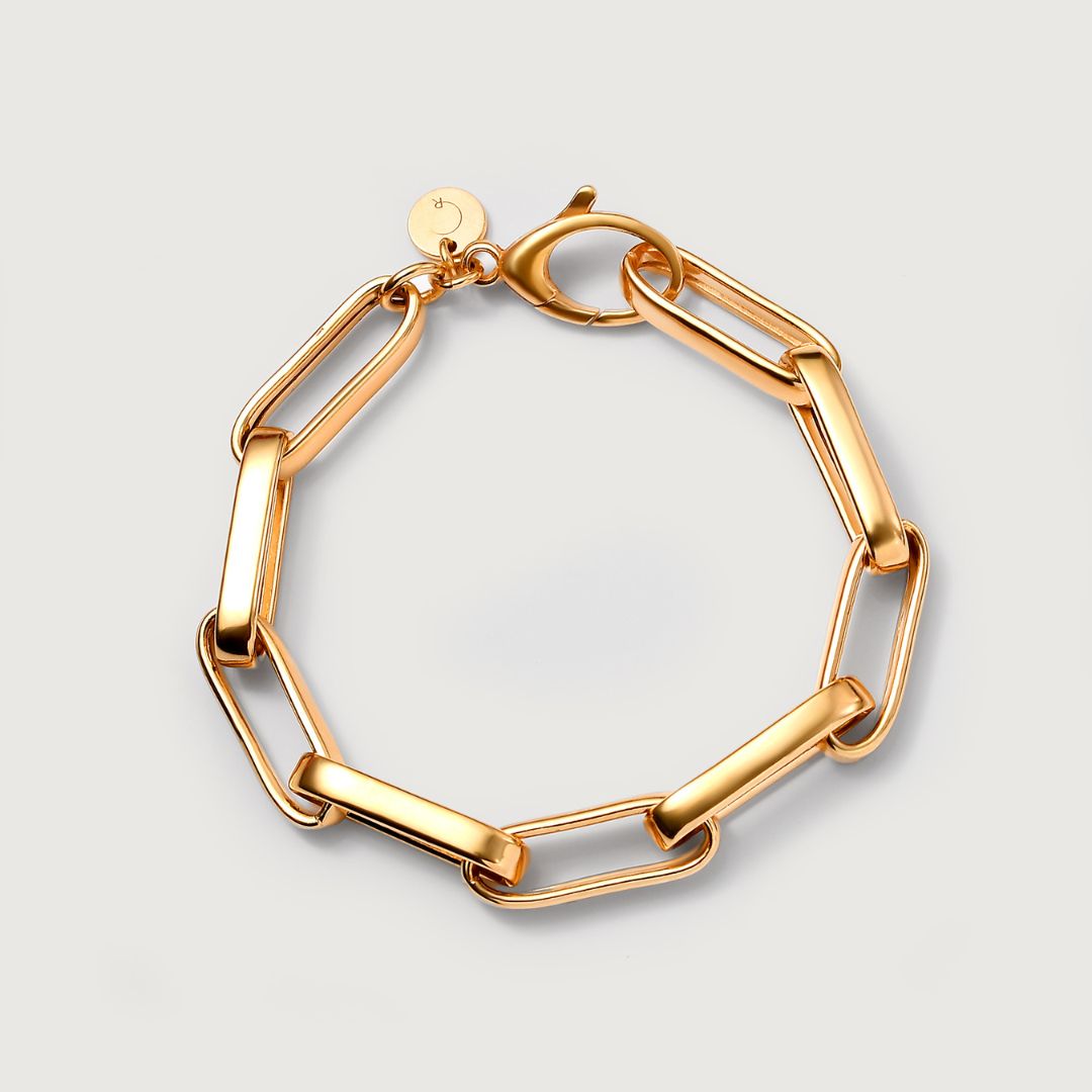 Essential Paperclip Silver Bracelet - 18K Gold Vermeil / 8 inch - Rachel Galley