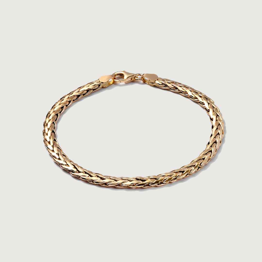 Gold Essential Wheat Chain Bracelet & Necklace
