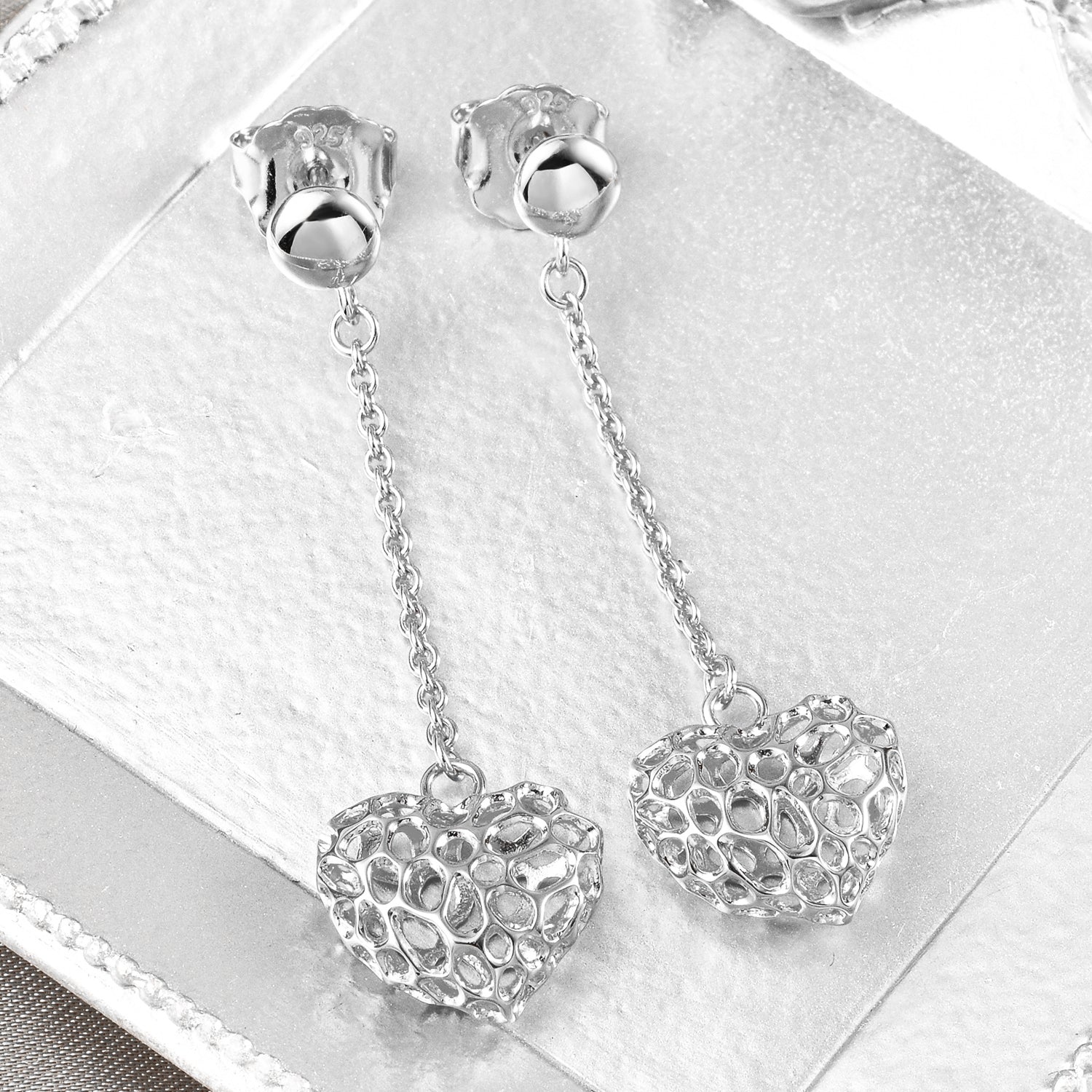 Amore Heart Chain Earrings + Amore Heart Charm Pendant