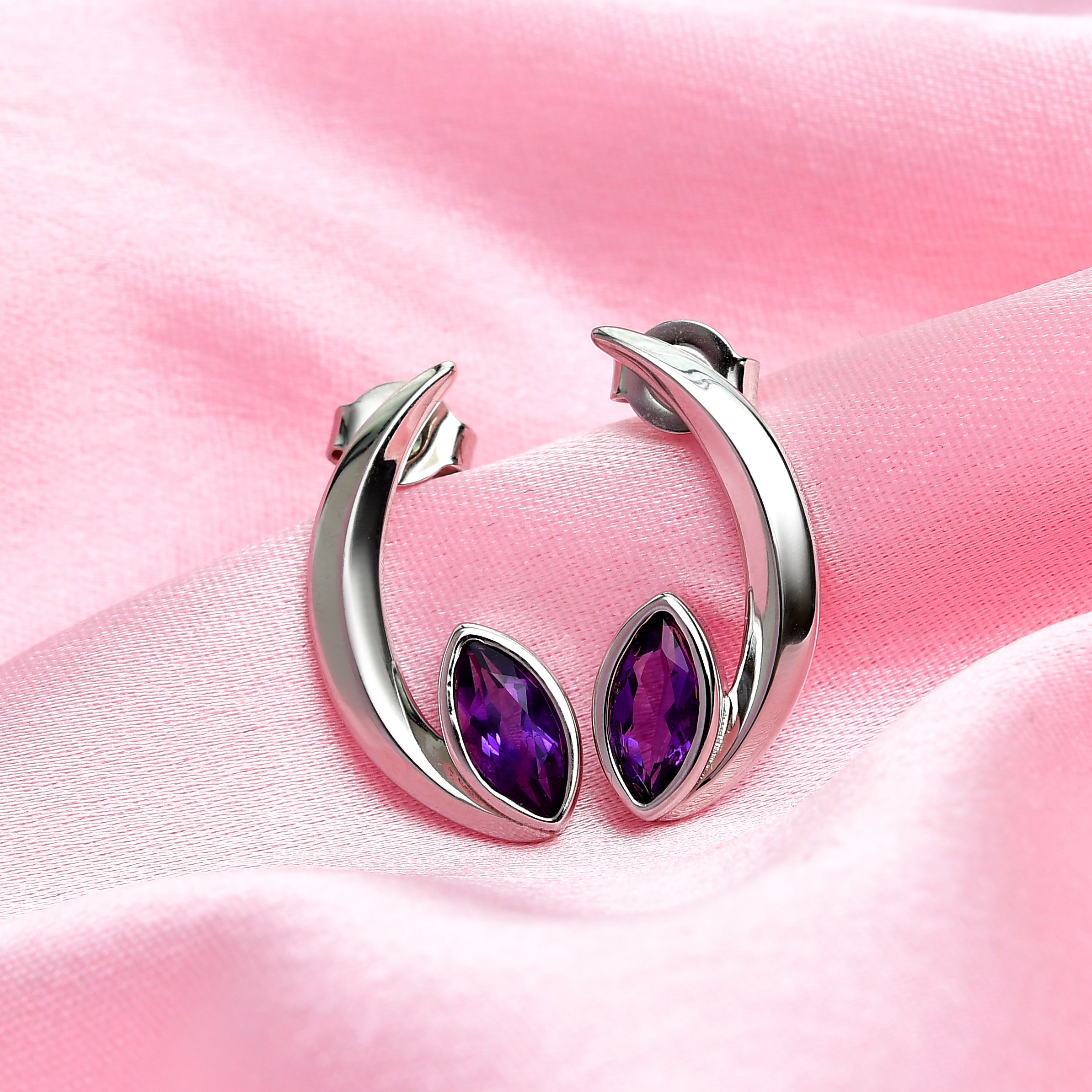 Surf Moon Ring + Surf Moon Earrings + Surf Moon Pendant with Amethyst