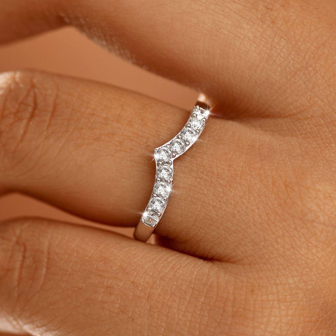 Lab Grown Diamond Diva Hoop Earrings + Stardust Lab Grown Wishbone Ring