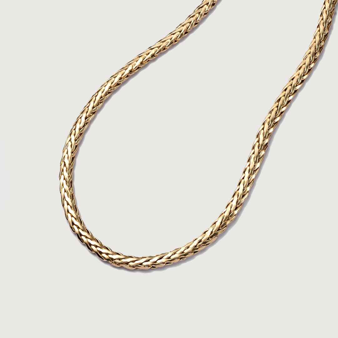 Gold Essential Wheat Chain Necklace in 14K Gold