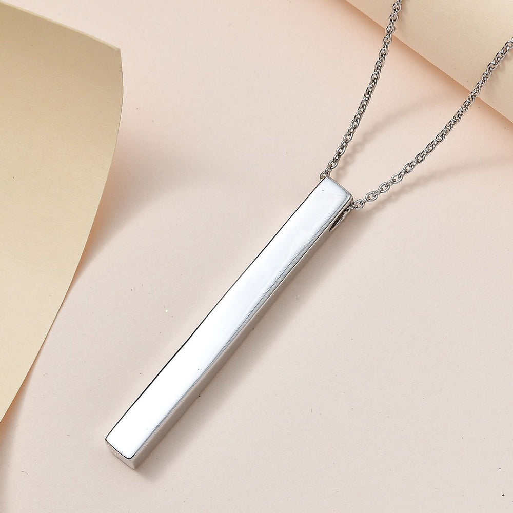 Silver Bar Pendant with Chain, 4244124