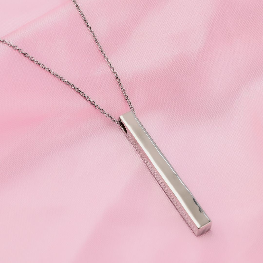 Silver Bar Pendant with Chain, 4244124