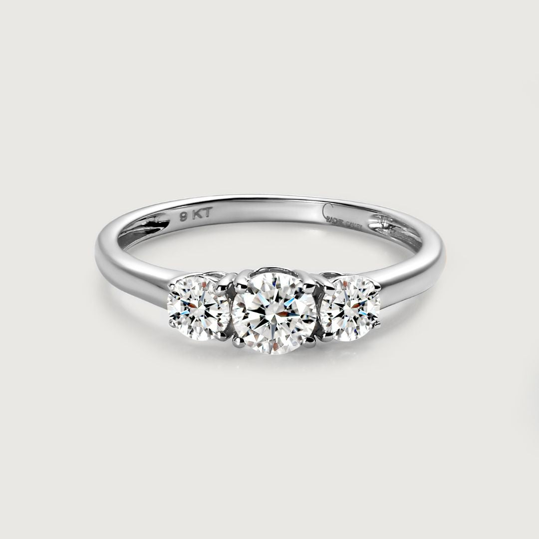 Versa Trinity Lab Grown Diamond Ring + 1 Ct. Lab Grown Diamond Pendant in 9K Gold