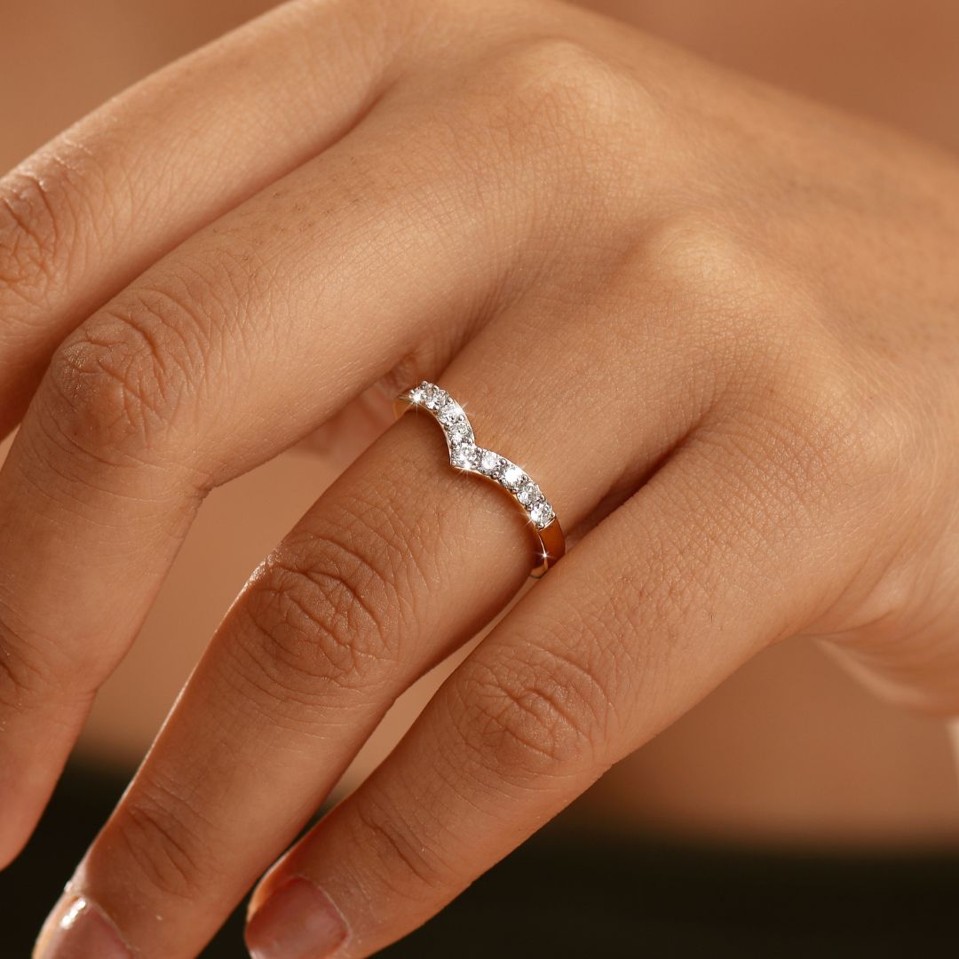Lab Grown Diamond Diva Hoop Earrings + Stardust Lab Grown Wishbone Ring