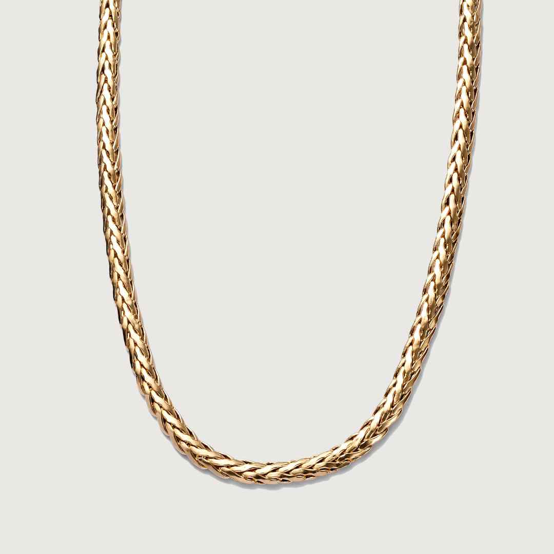 Gold Essential Wheat Chain Bracelet & Necklace