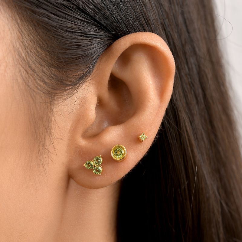 Trinity Birthstone Sleep Stud Earrings + Birthstone Solitaire Sleep Earrings + Birthstone Solitaire Small Sleep Earrings