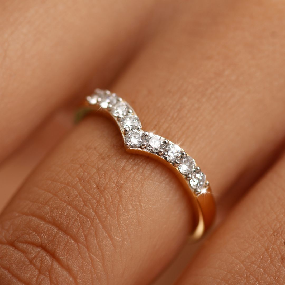 Lab Grown Diamond Diva Hoop Earrings + Stardust Lab Grown Wishbone Ring