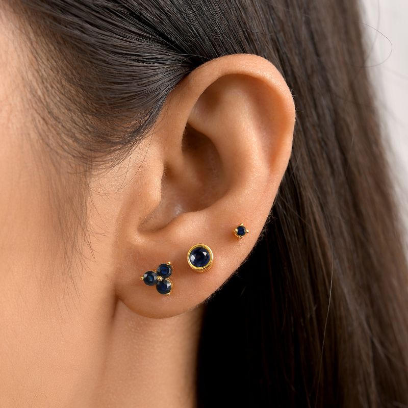 Trinity Birthstone Sleep Stud Earrings + Birthstone Solitaire Sleep Earrings + Birthstone Solitaire Small Sleep Earrings