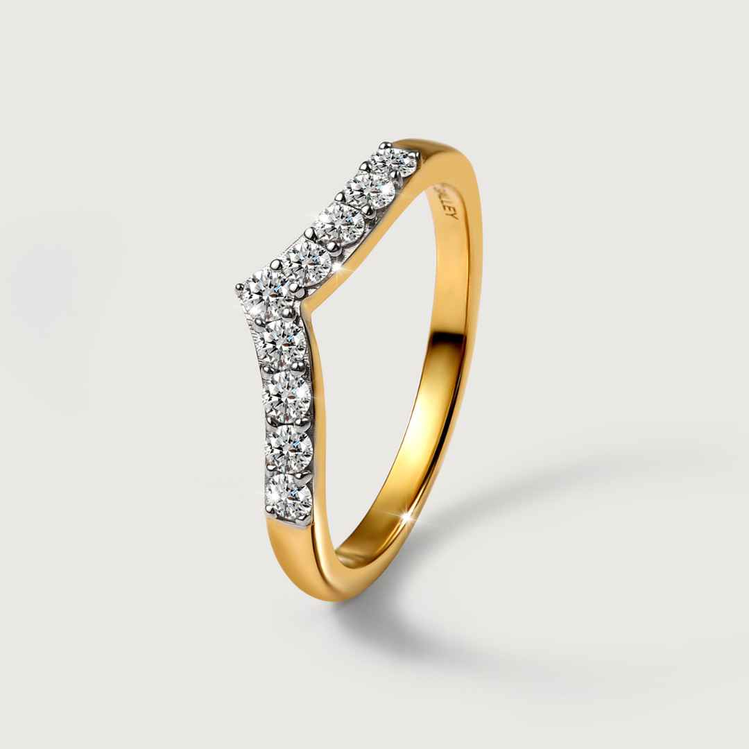 Lab Grown Diamond Diva Hoop Earrings + Stardust Lab Grown Wishbone Ring