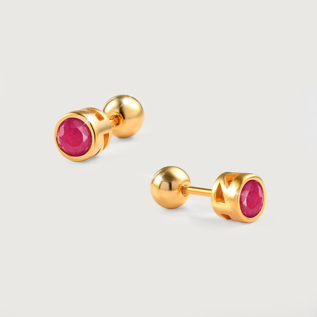 Ruby Solitaire Sleep Earrings – RachelGalley