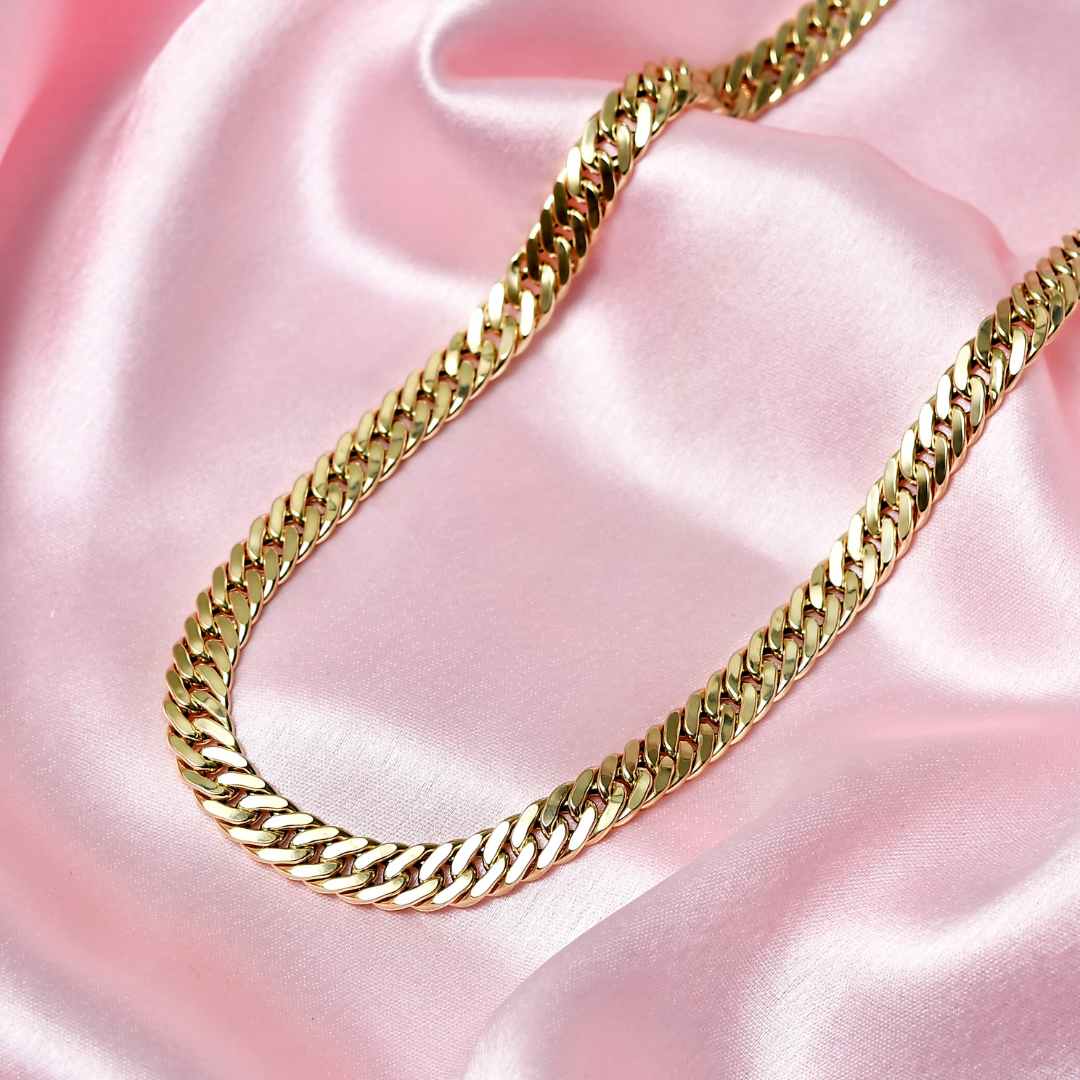 Gold Essential Bold Curb Chain Bracelet & Necklace