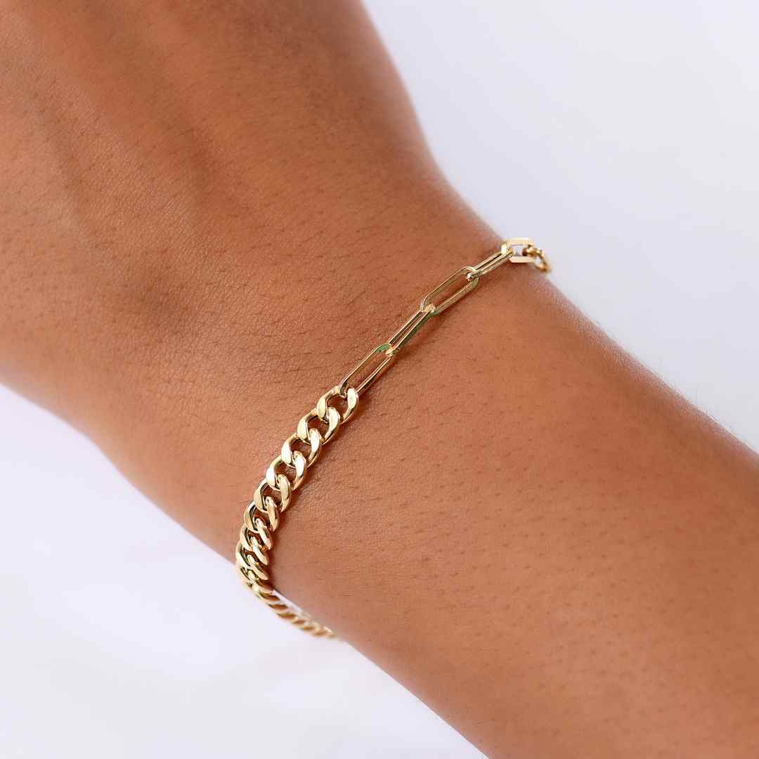 Gold Essential Fusion Chain Necklace & Bracelet