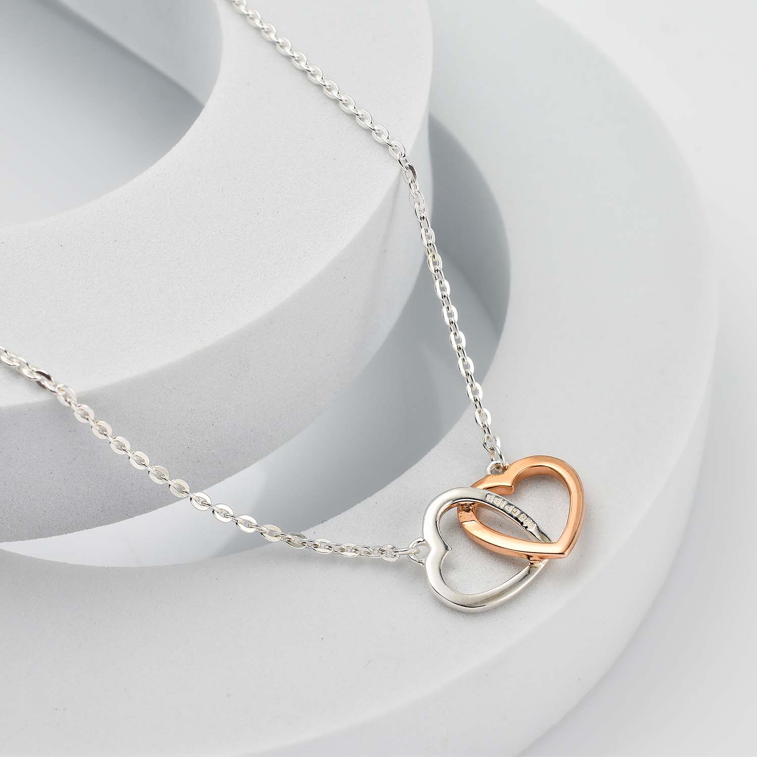 Linked Heart Dual Necklace + Interlocking Hearts Bracelet