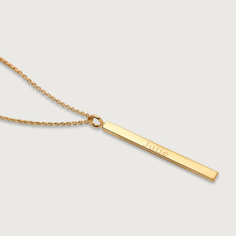 Engravable Plated Bar Necklace