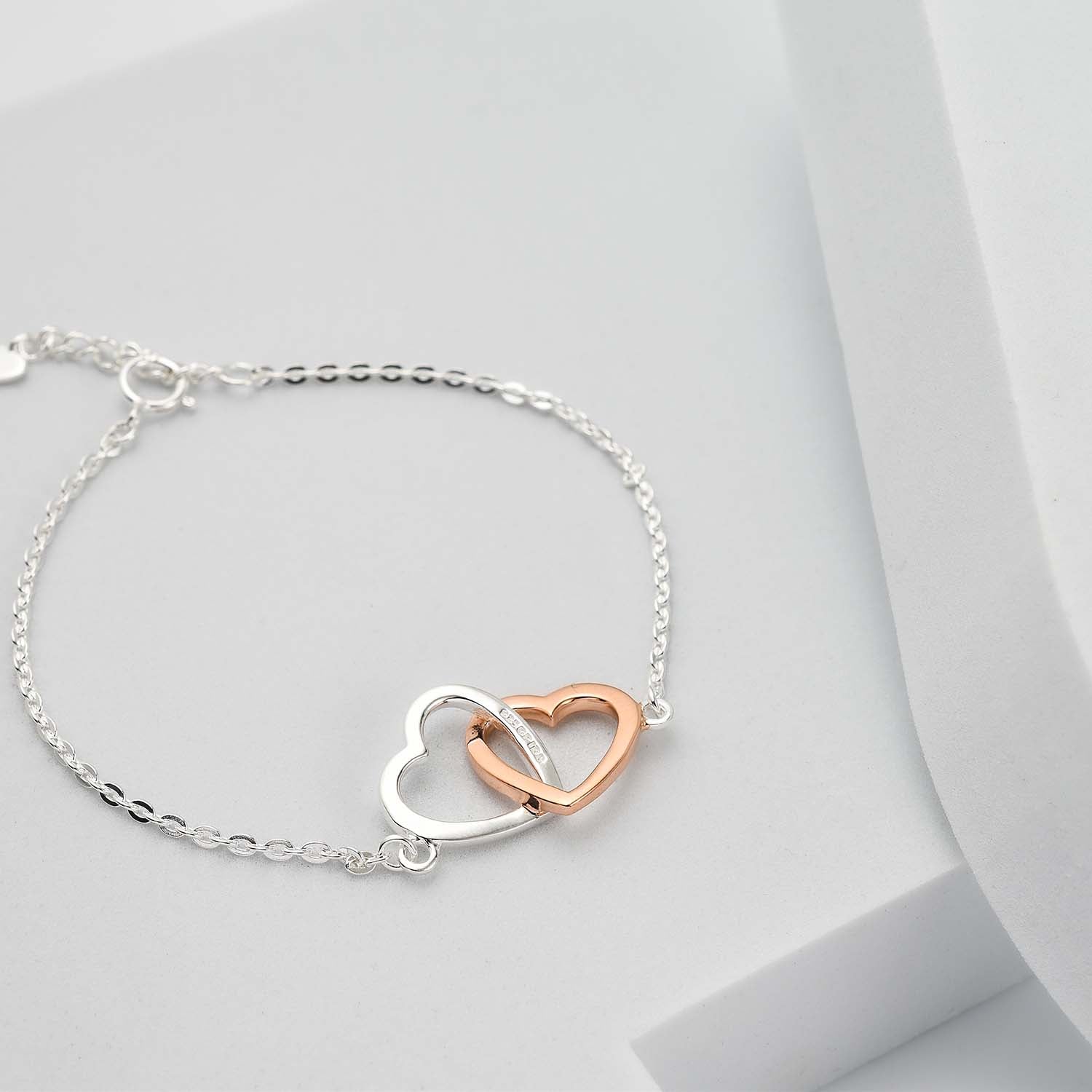 Linked Heart Dual Necklace + Interlocking Hearts Bracelet