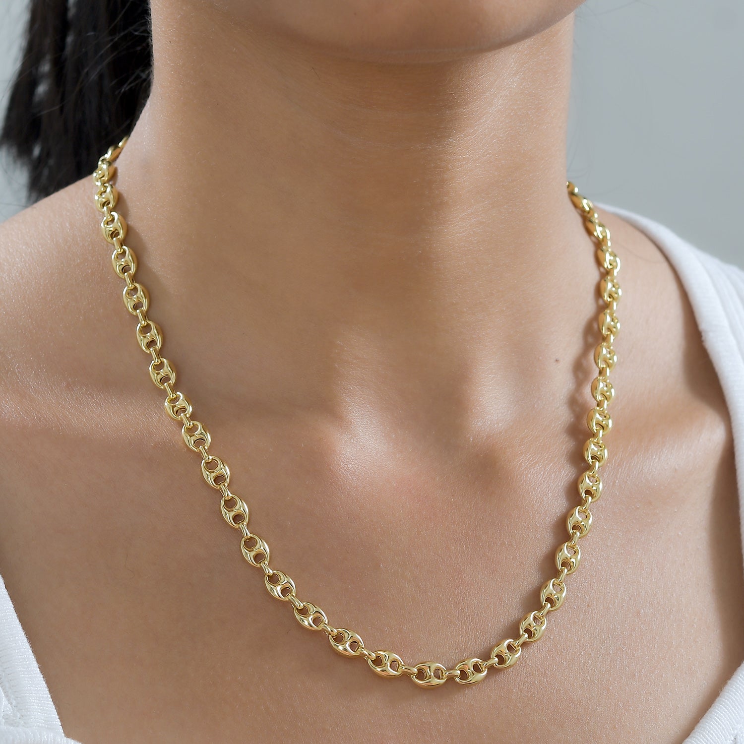 Gold Essential Anchor Link Chain Necklace in 9K Gold – RachelGalley