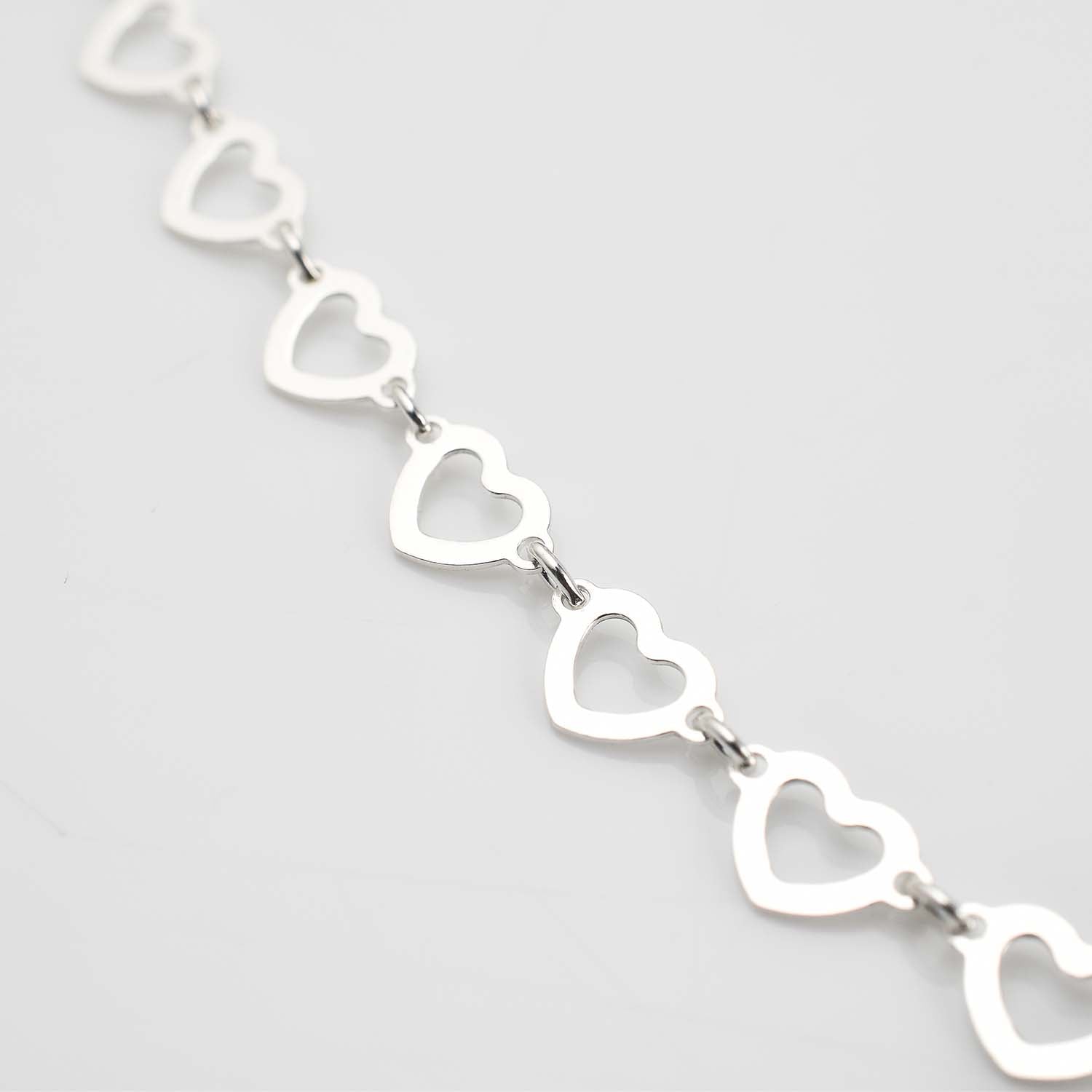 Amore Heart Charm Bracelet + Cutout Amore Heart Chain