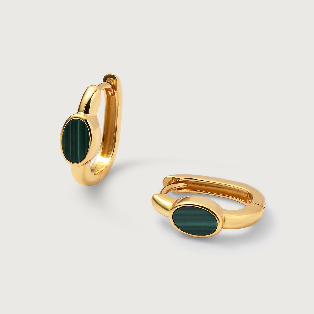 Love Huggie Hoops Malachite