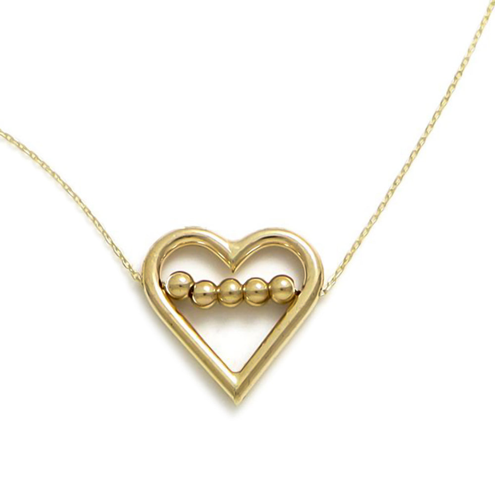 Gold Essentials Pierced Heart Necklace,7824137