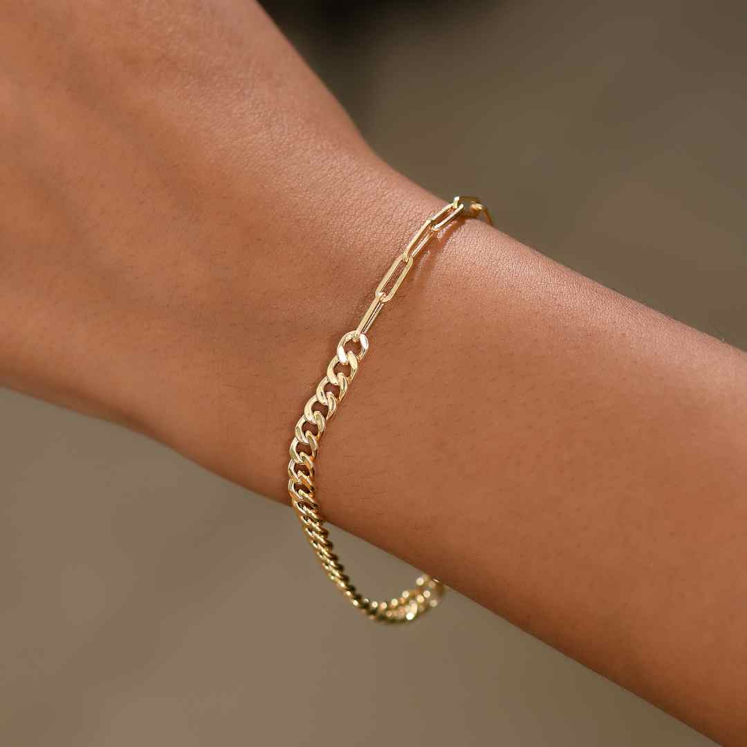 Gold Essential Fusion Chain Necklace & Bracelet