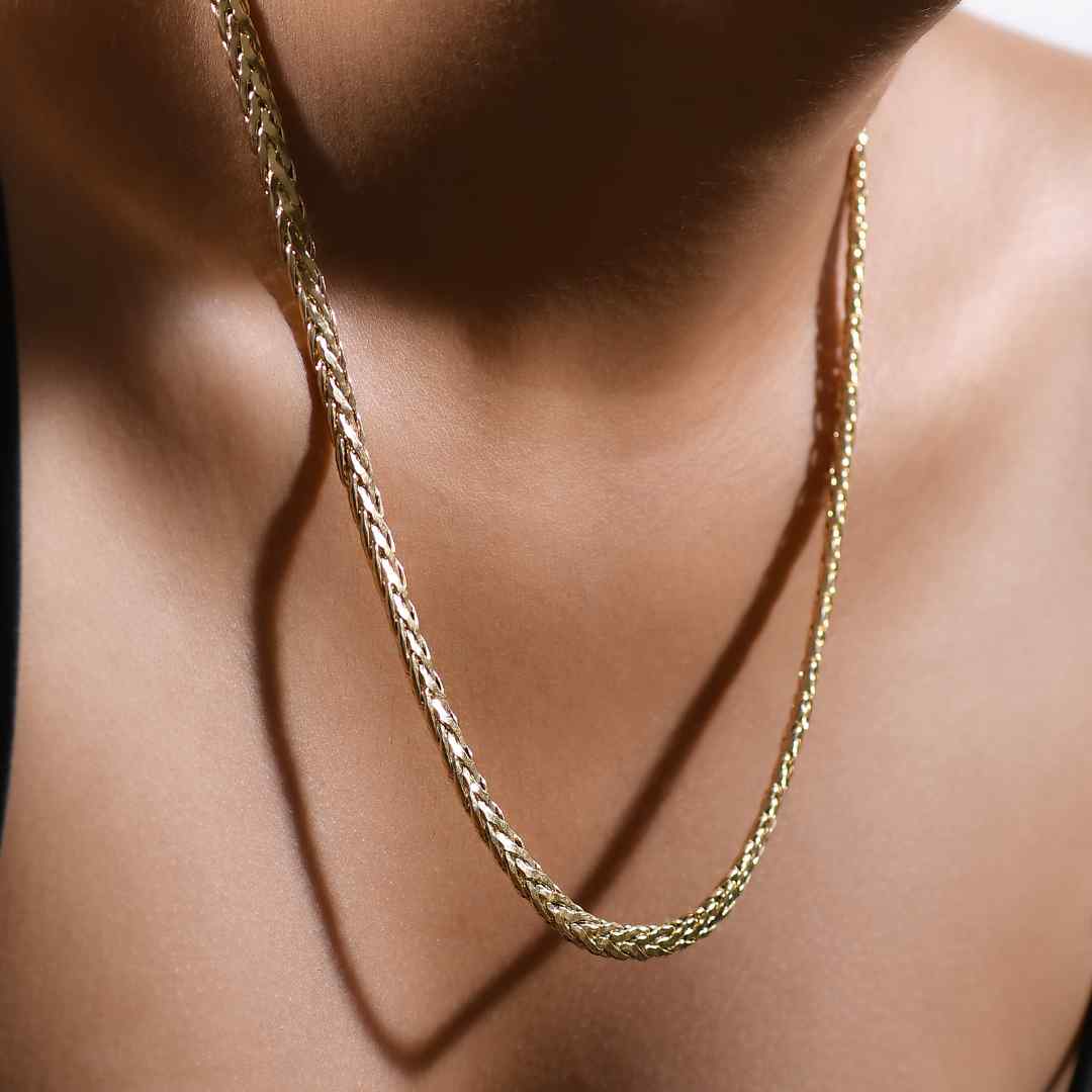 Gold Essential Wheat Chain Bracelet & Necklace